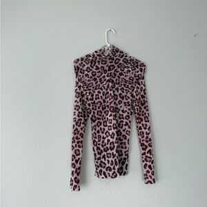 Zara Animal Print Long Sleeve Top